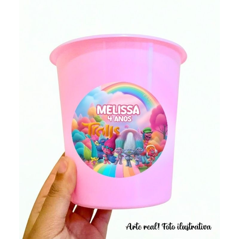 10 balde/ Baldinho de 1L Personalizado do Trolls