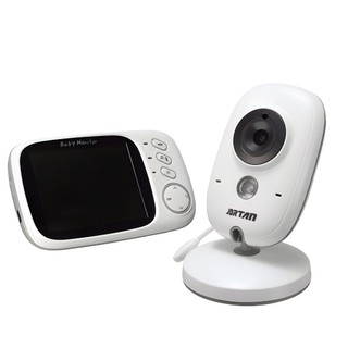 Babá Eletrônica Branca com Monitor Visão Noturna e Audio Sensor de Temperatura