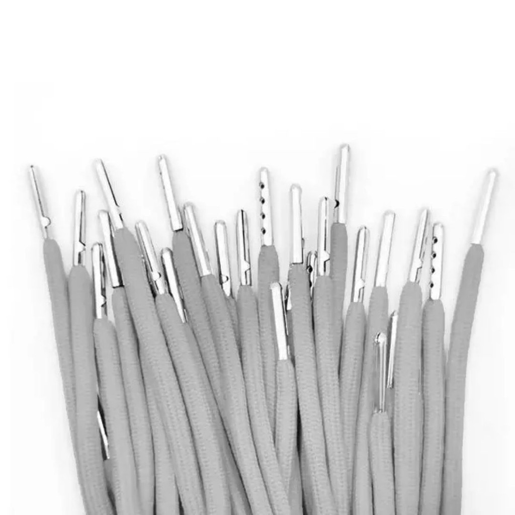 Cadarço Roliço com Ponteira de Metal 1.3 metros com 30 unidades Cinza