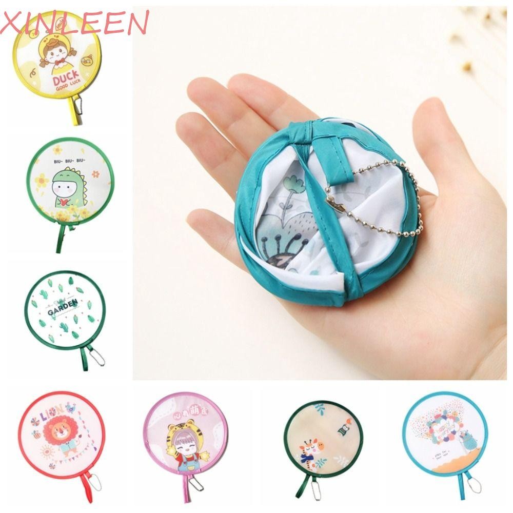 Ventilador Dobrável De Desenho Animado XINLEEN , Redondo Portátil Durável , Mini De Bolso Leve