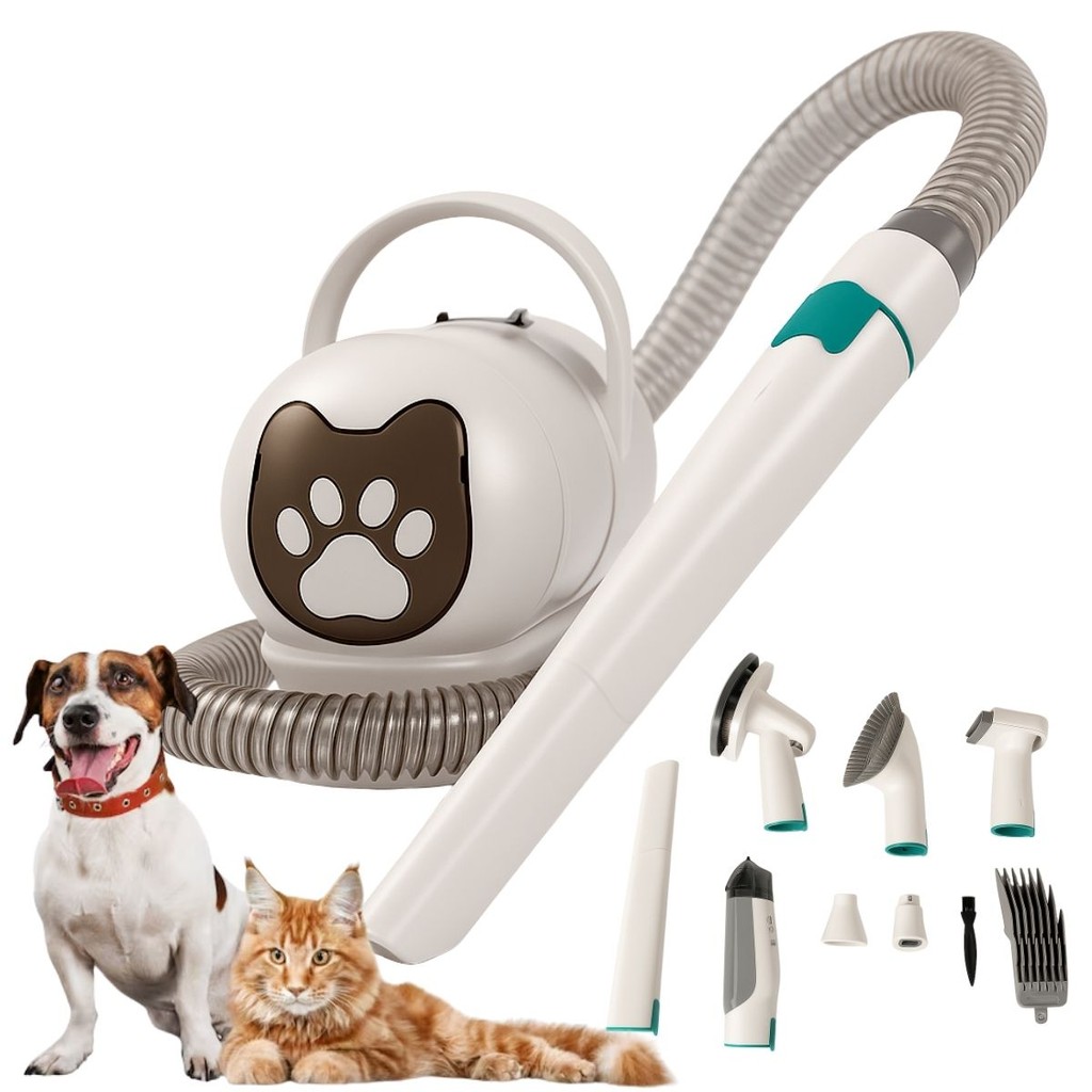 Máquina De Tosa Para Pets Cães E Gatos /Escova e Aspirador De Pelos 7 Em1 Para Usar em Casa