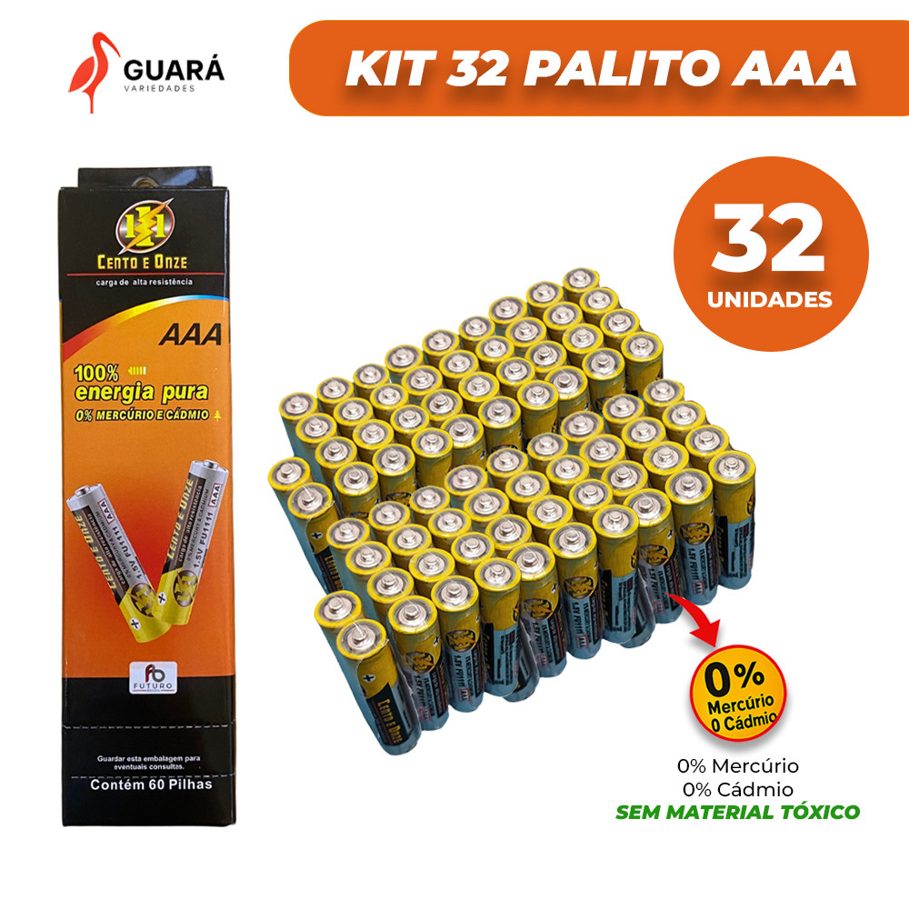 Pacote 32 Unidades AAA (palito) RELINX FBG SEGMA Envio em 24h