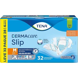 Fralda Geriátrica Tena Slip Dermacare M Leve 32 Pague 28 unidades em Oferta na Shopee