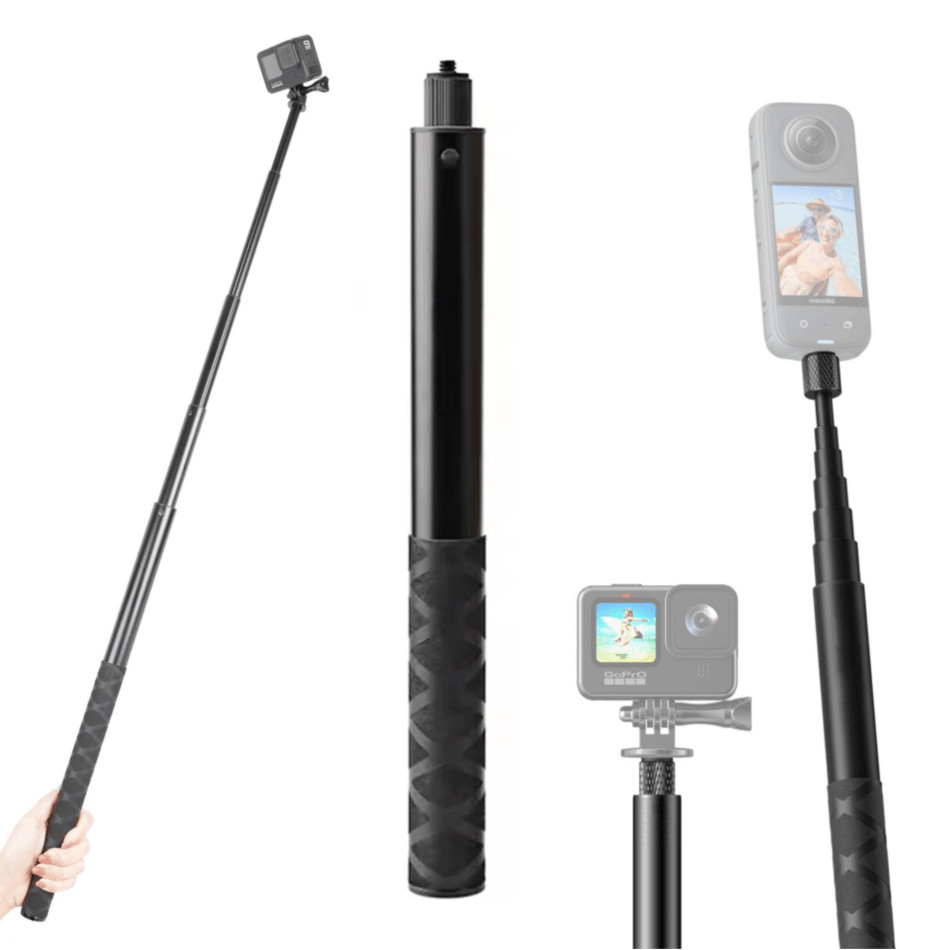 Bastão Selfie Telescópico 3.0m Invisible Stick para GoPro, Osmo Action e Insta360