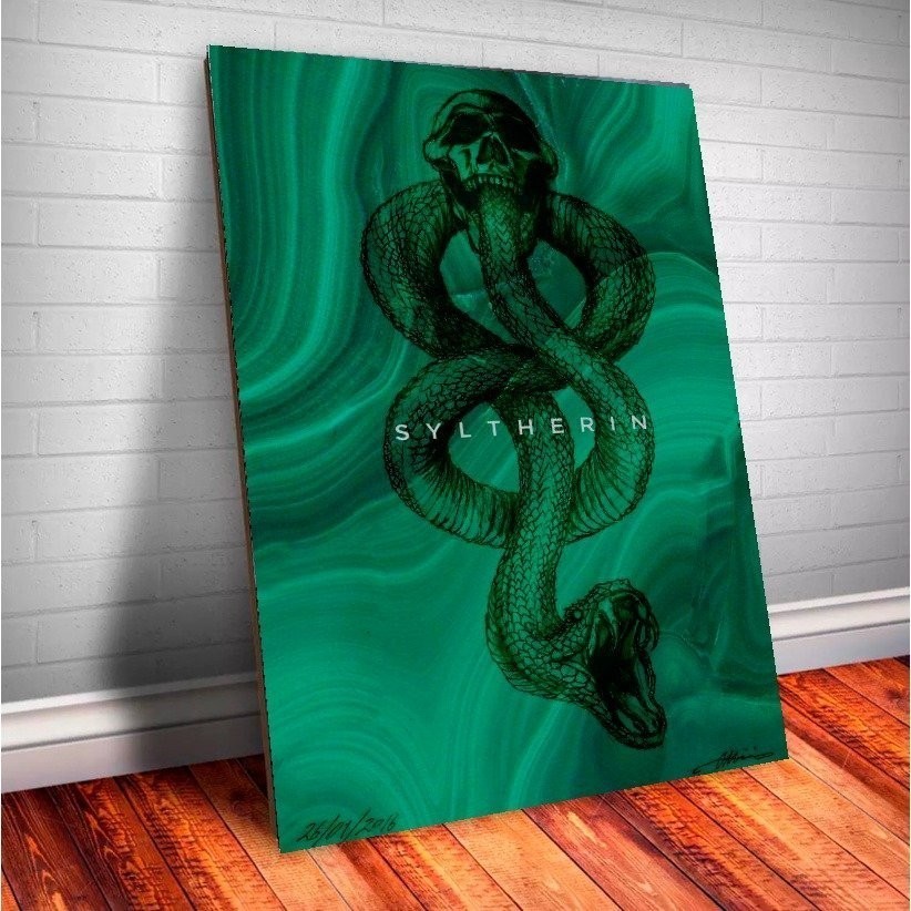 Quadro MDF  Harry potter Syltherin Placa decorativa 14x21