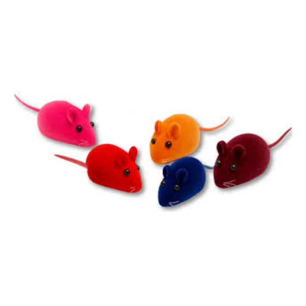 Kit Brinquedo Rato Ratinho Pet Para Gatos Com Apito Vinil Veludo Antiestresse Divertido colorido