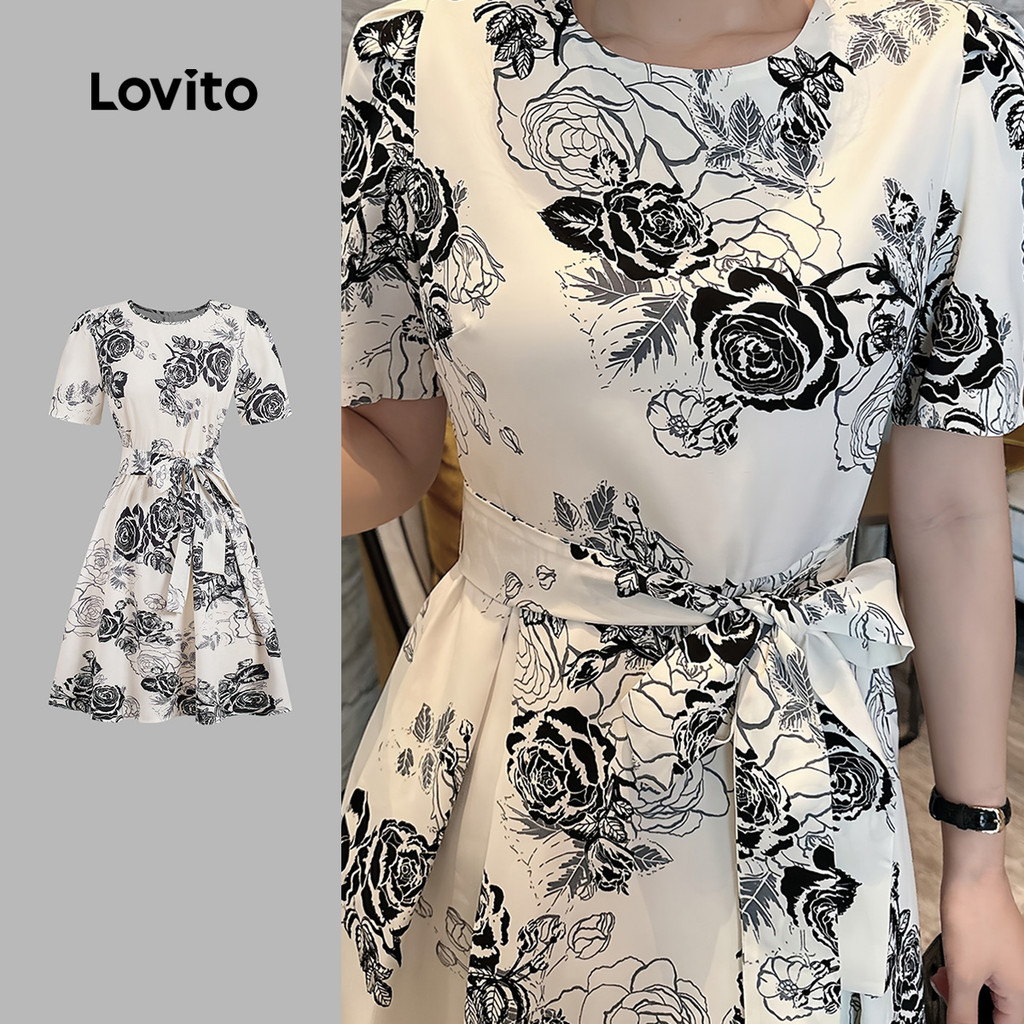 Lovito Vestido Casual Primavera/verão para mulheres L150ED711 em Oferta na Shopee