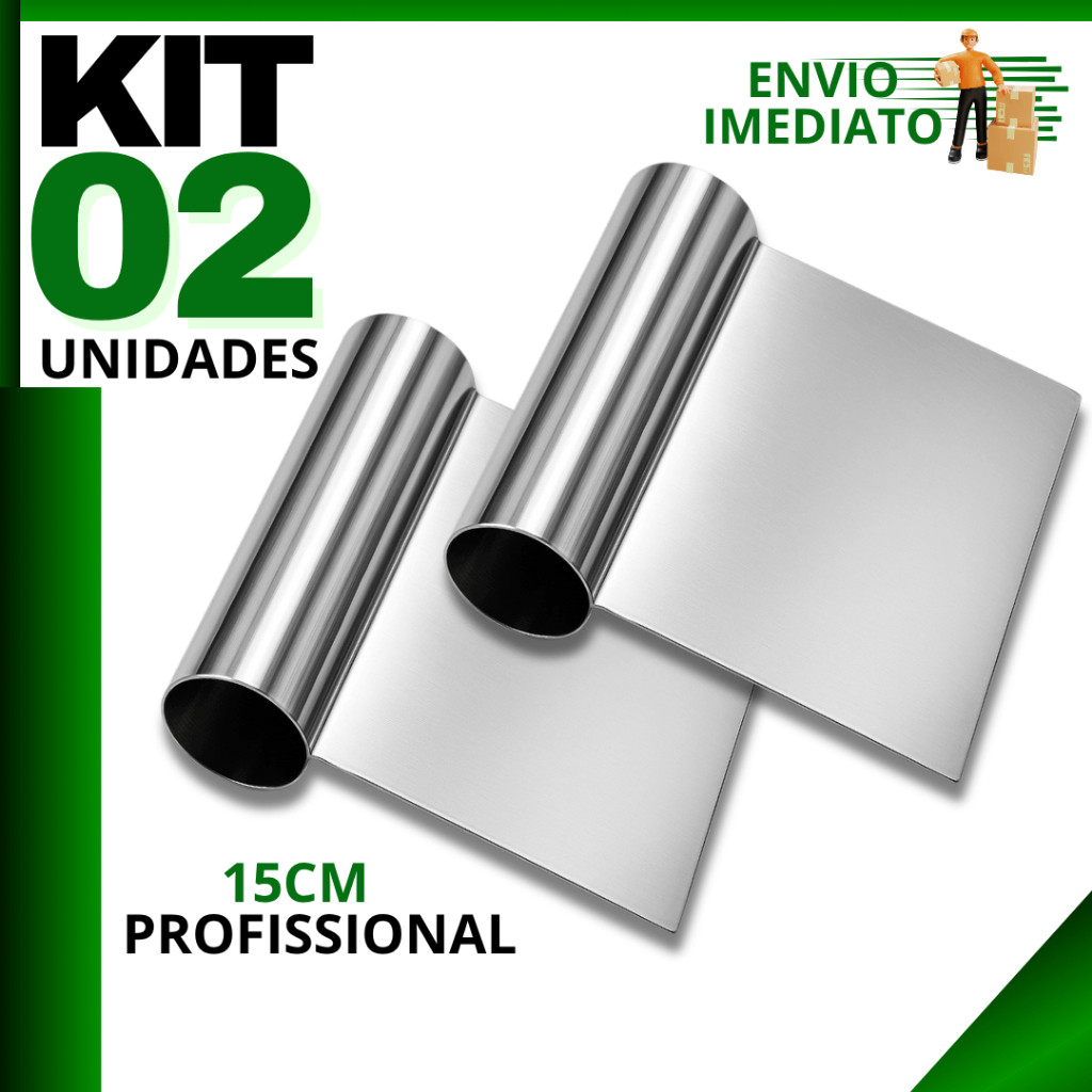 Espátula Tubular Inox | Raspadora e Cortador p/ Massas, Bolo, Legumes e Cozinha Multiuso em Oferta na Shopee