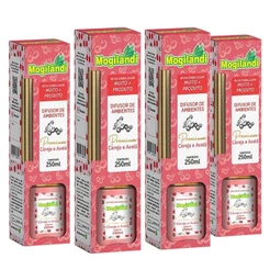 4 Difusor de Ambientes Cereja e Avelã - Mogilândi 250ml