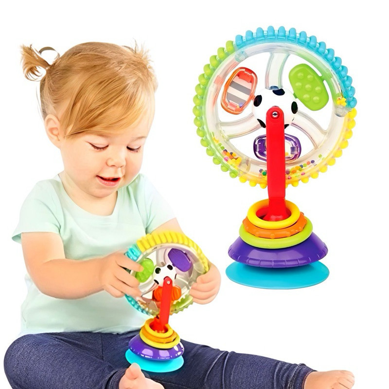 Brinquedo Roda Gigante Rotativa Sensorial Macia de 3 Cores com Ventosa Baby Educational Toy Fashional em Oferta na Shopee