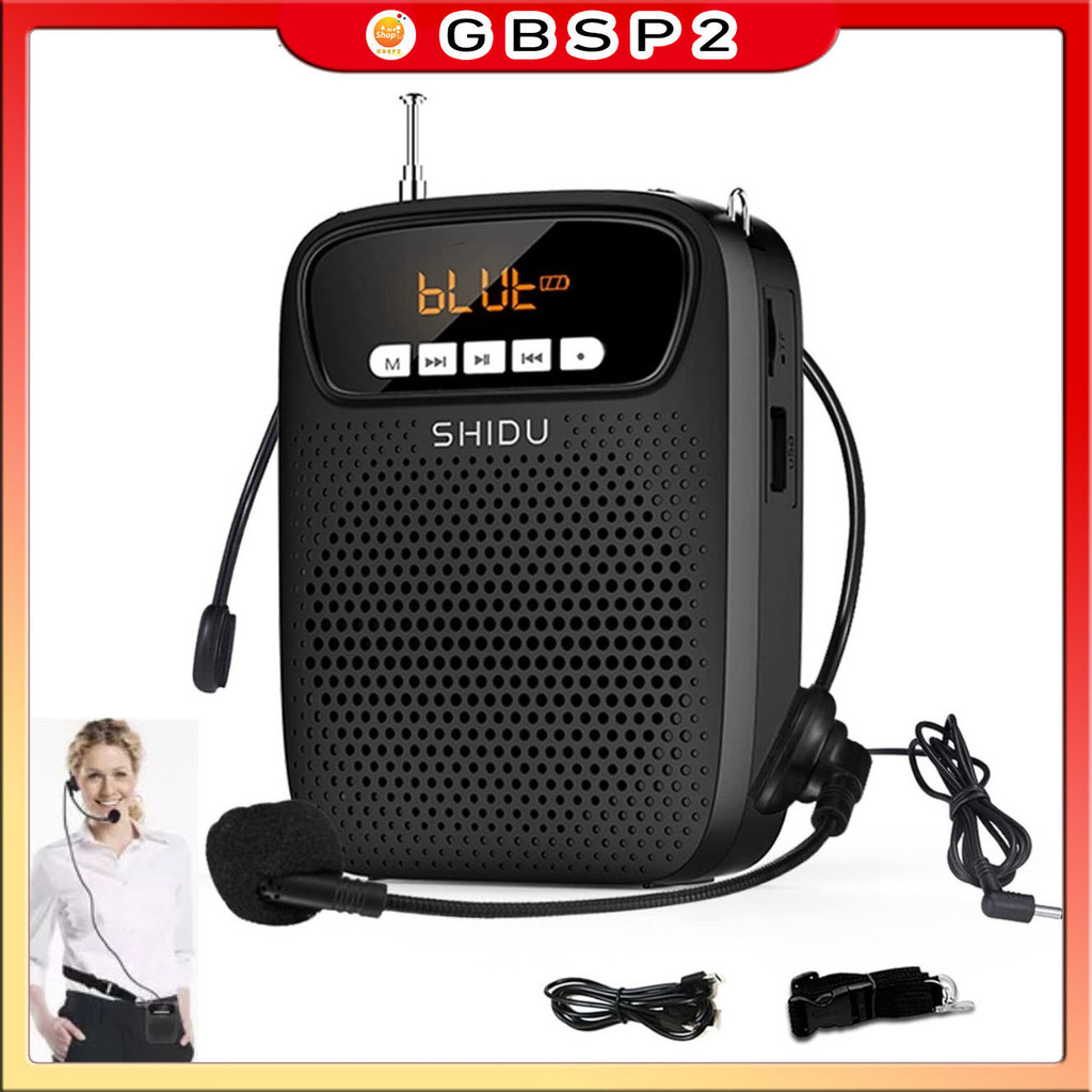 Megafone Portátil Amplificador De Voz Com Microfone De Cabeç para Aulas Apresentações Treinamentos