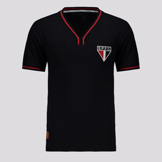 Camisa São Paulo Vintage Preta em Oferta na Shopee