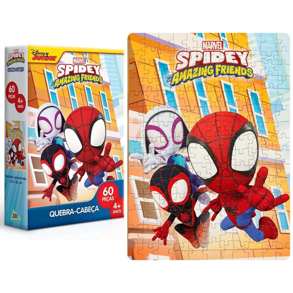Quebra-cabeça Infantil Puzzle Os Vingadores Homem Aranha 60 Peças - Toyster em Oferta na Shopee