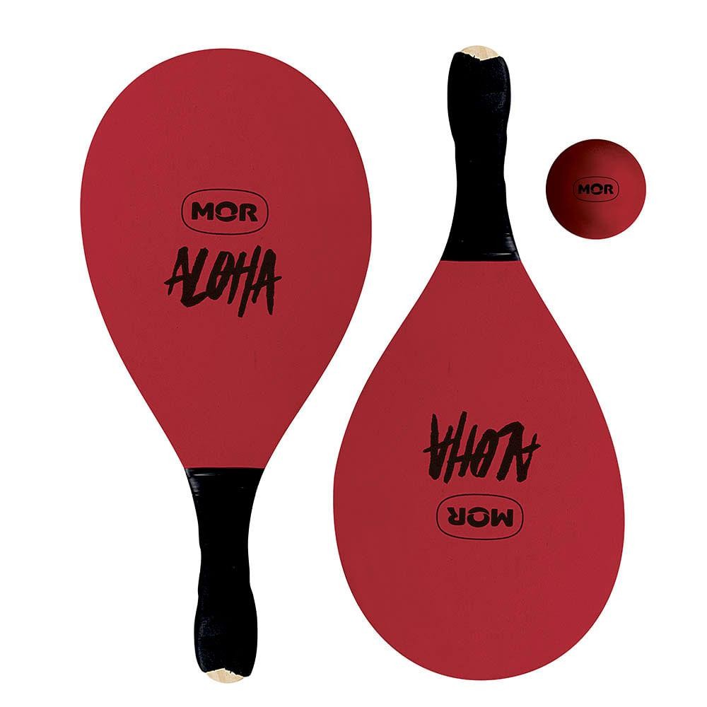 Frescobol de Madeira Revestida Aloha - Vermelho em Oferta na Shopee