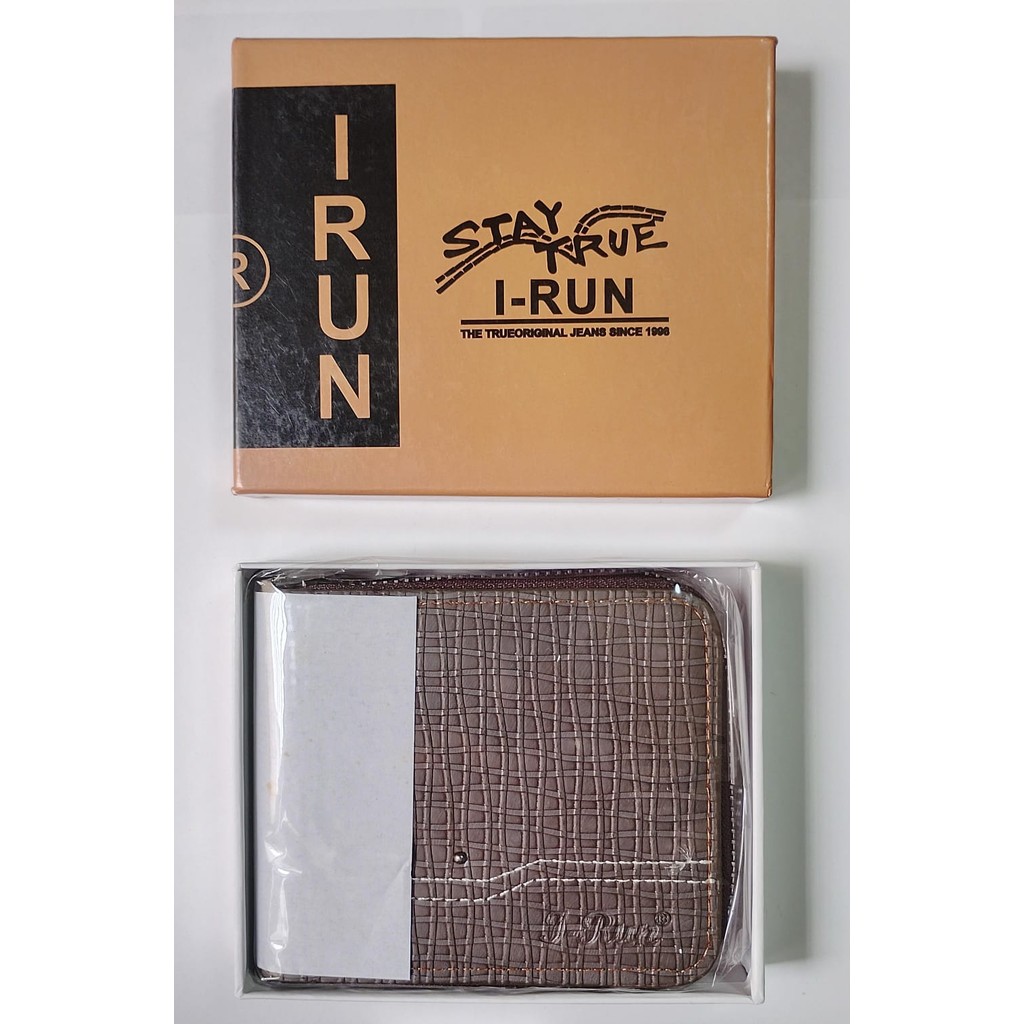 Carteira I-Run Cinza Texturizada com Zíper