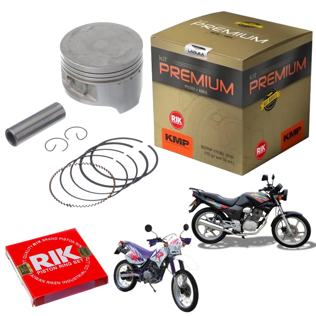 KIT PISTÃO KMP PREMIUM ANEL RIK 2.00 HONDA CBX 200 STRADA XR 200 1993-2003