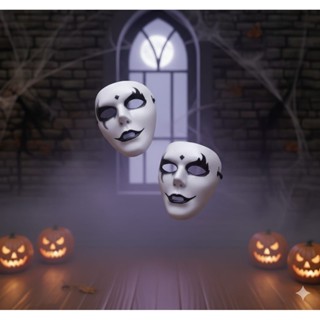5-10 Máscara preto e branco  horripilante Terror Carnaval Halloween Cosplay Festa em Oferta na Shopee