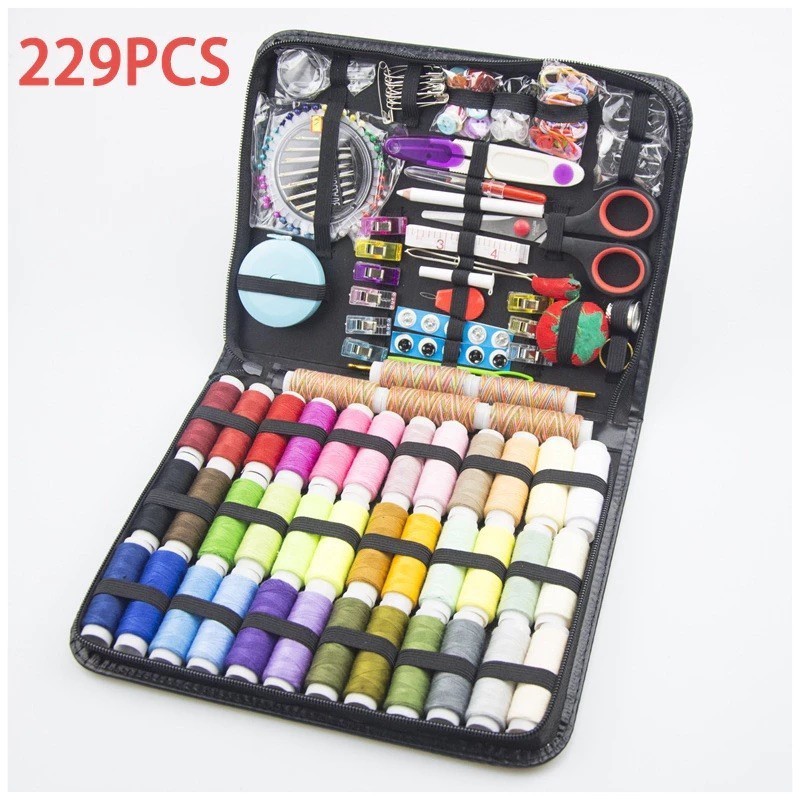 128pçs Kit De Costura Portátil Para Viagem Em Casa Ferramentas Profissional De Emergência em Oferta na Shopee