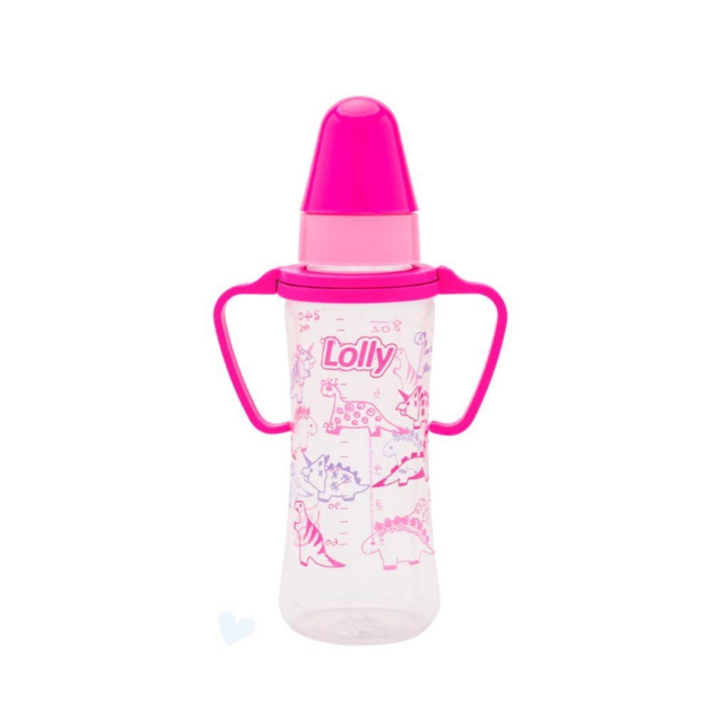 Mamadeira Viva c/ alça - 250ml Bico de Silicone Redondo - Lolly
