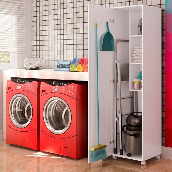 Armário Multiuso com Rodízios E Cabideiros Mendoza em Oferta na Shopee