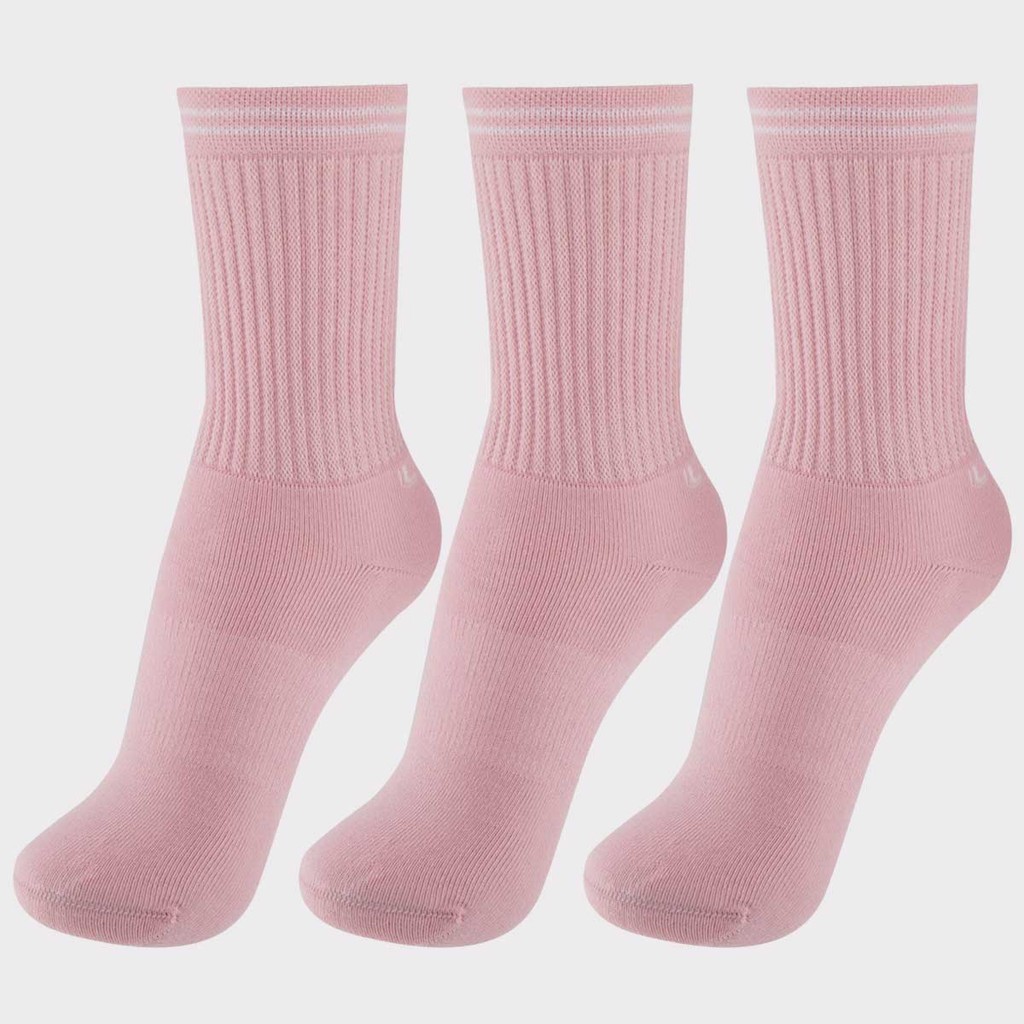 Kit Meia Lupo Sport Básica Cano Longo Feminina 3 Rosa