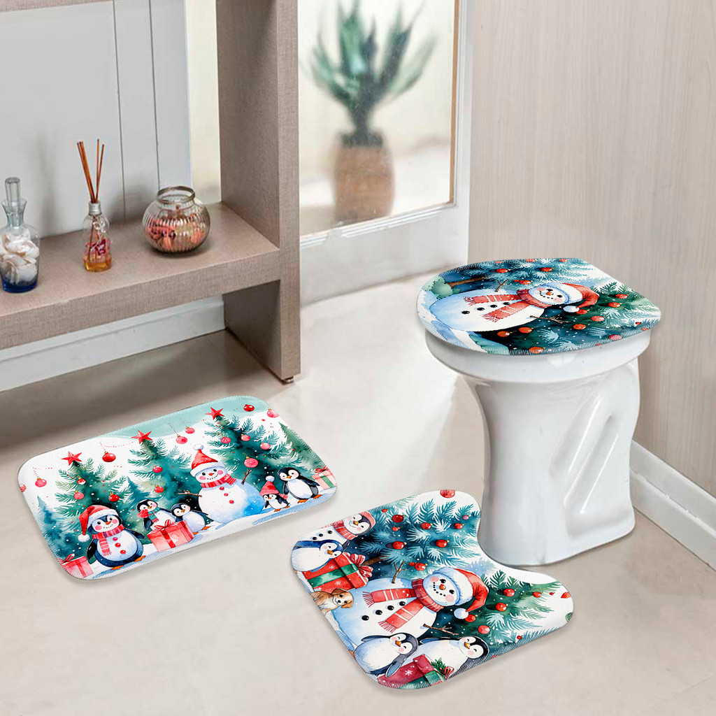 Kit Banheiro Natal 3 Peças – Decoração Elegante e Aconchegante