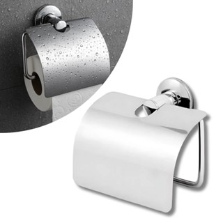 Porta Papel Higiênico Papeleira Aço Inox Fixação Dupla de Parede para Banheiro Tampa Inox em Oferta na Shopee