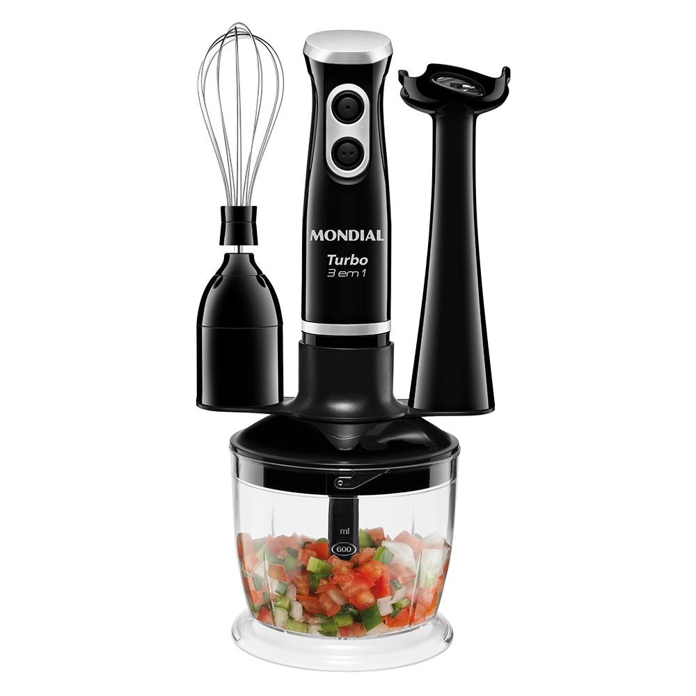 Mixer Turbo 3 em 1  Mondial Preto 350W M-14 em Oferta na Shopee