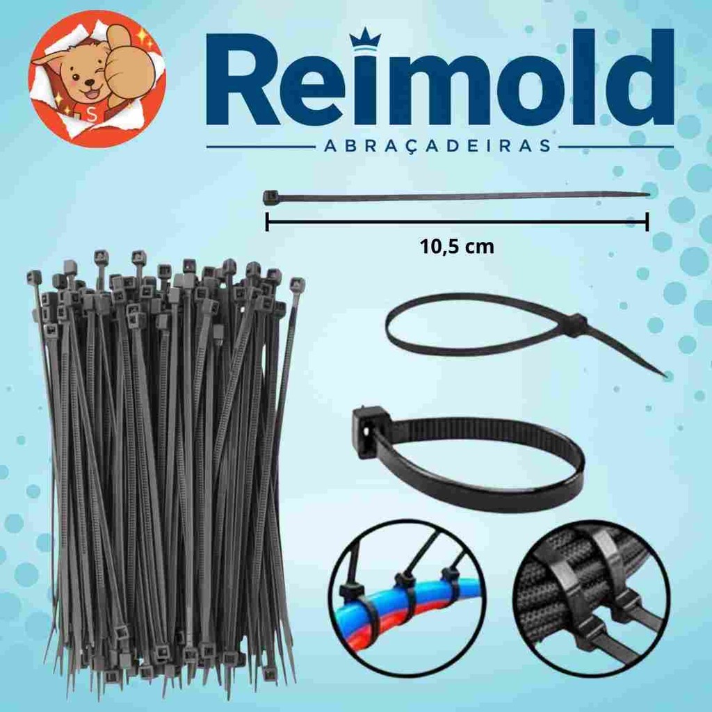 Abraçadeira Nylon 100 Peças 10,05cm Presilha Enforca Gato Alta Resistência Durabilidade Organização em Oferta na Shopee