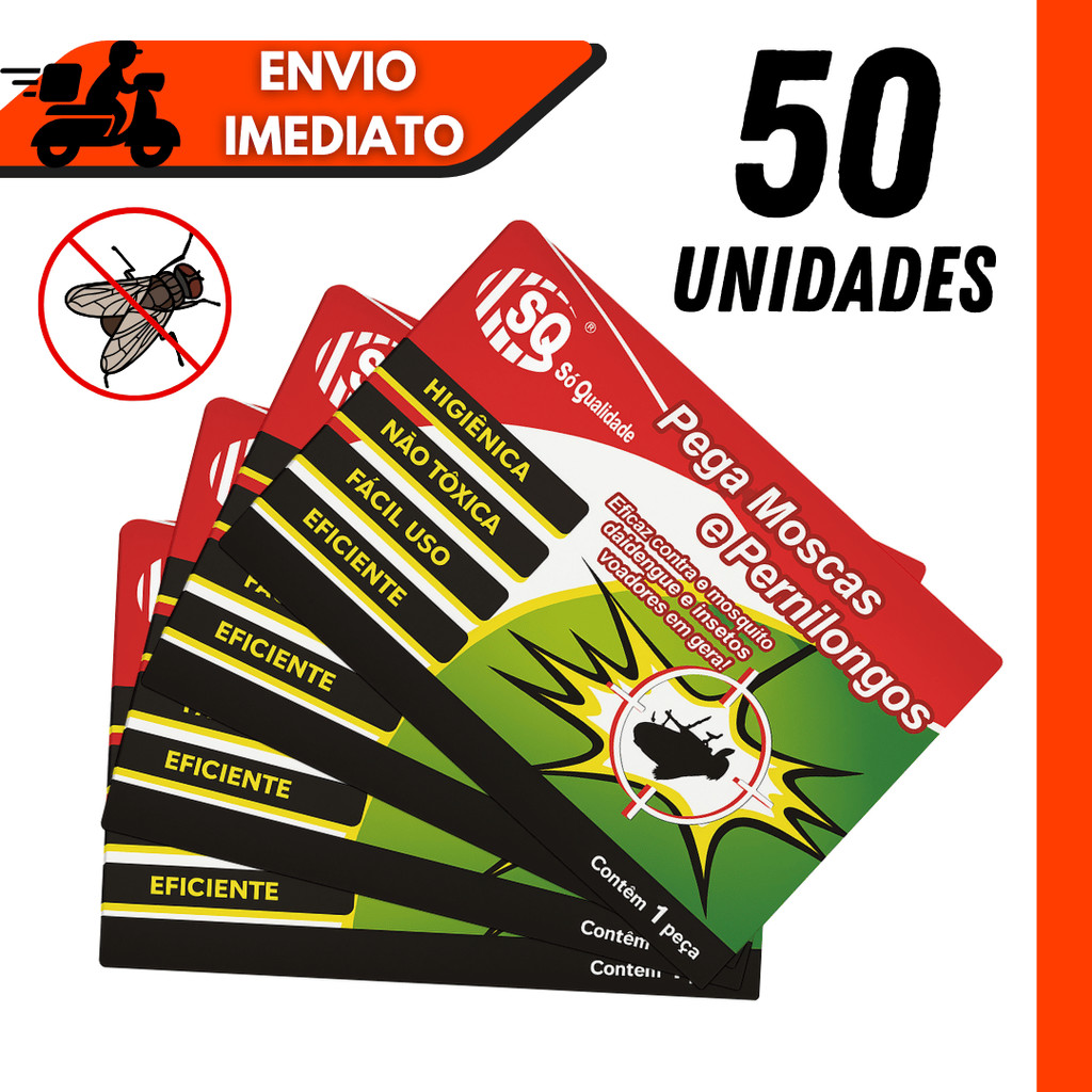 Kit 10/20/30/40/50 Pega Mosca Armadilha Adesiva Mosquito Inseticida – Eficiente em Oferta na Shopee