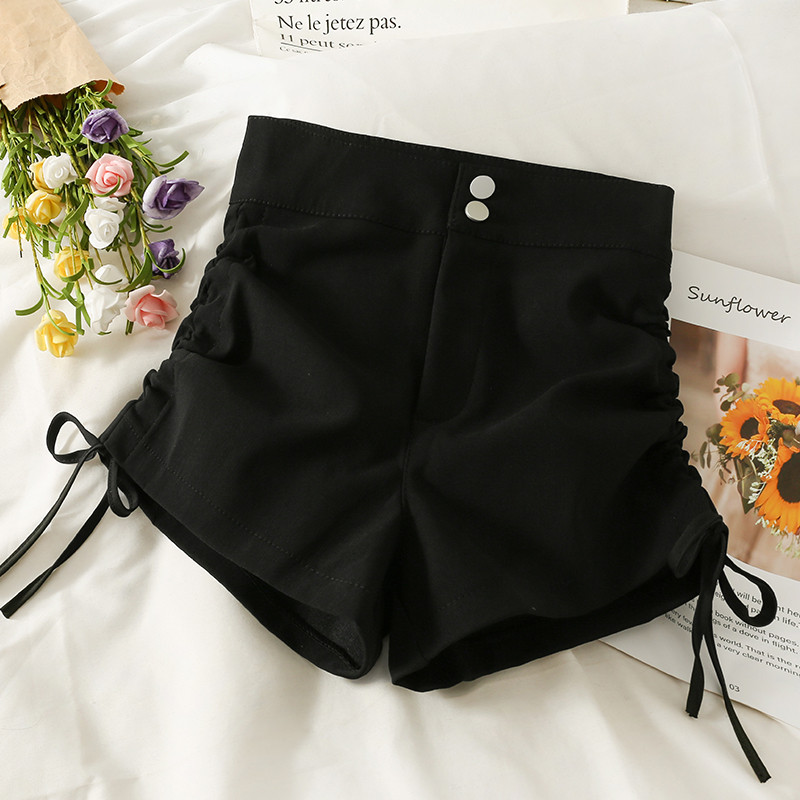 2026 novo estilo cordão amarrado cintura alta mais magro olhar Shorts feminino puro desejo estilo Bowknot Irregular