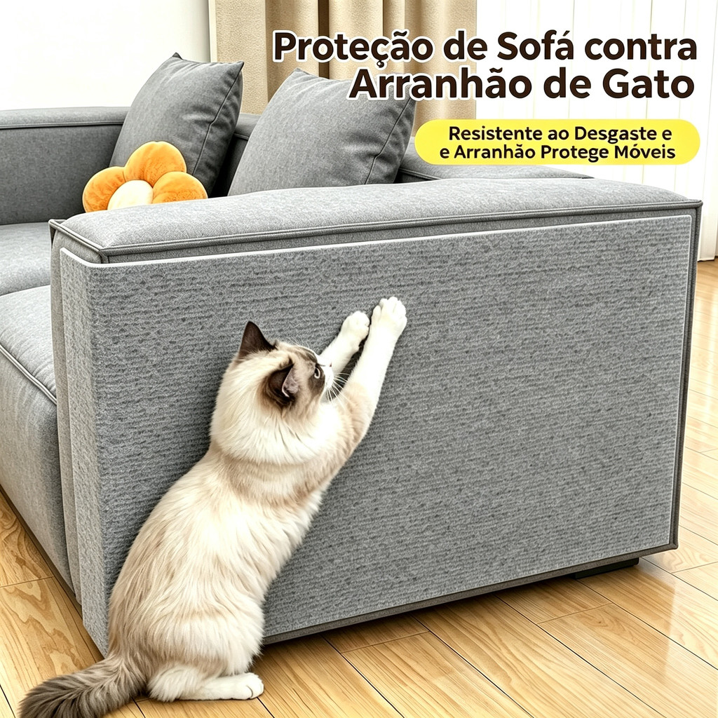 Proteção Móveis Gato - Tapete Anti-Arranhão Sofá Chão DIY Corte Livre Adesivo Forte