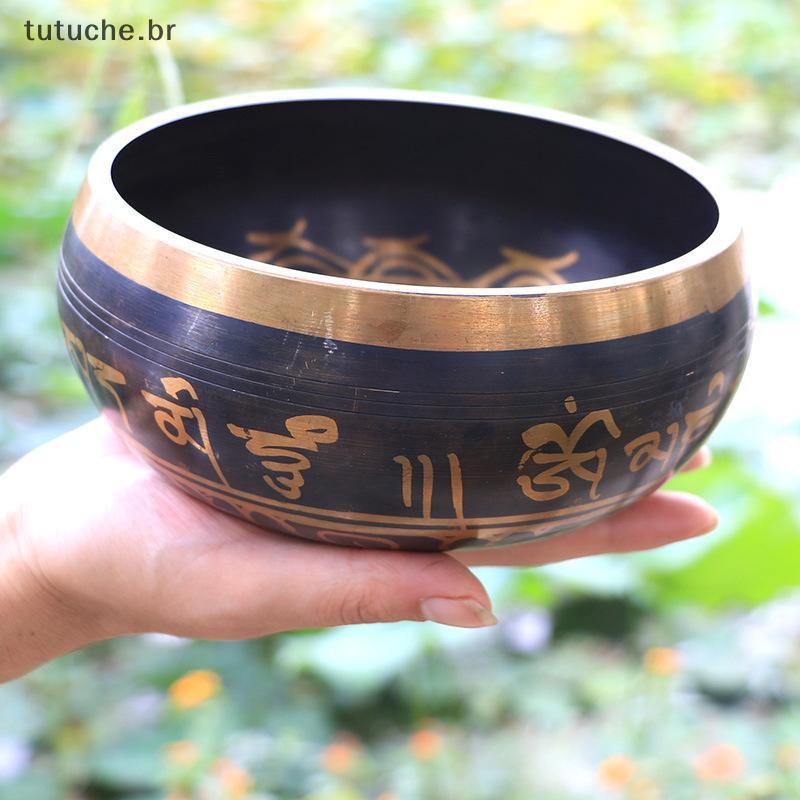 Imagem TU Buda Tigela De Som Sino Tibetano Yoga Meditação Metal Cantando Atacante Latão Carrilhão Artesanato Música BR
