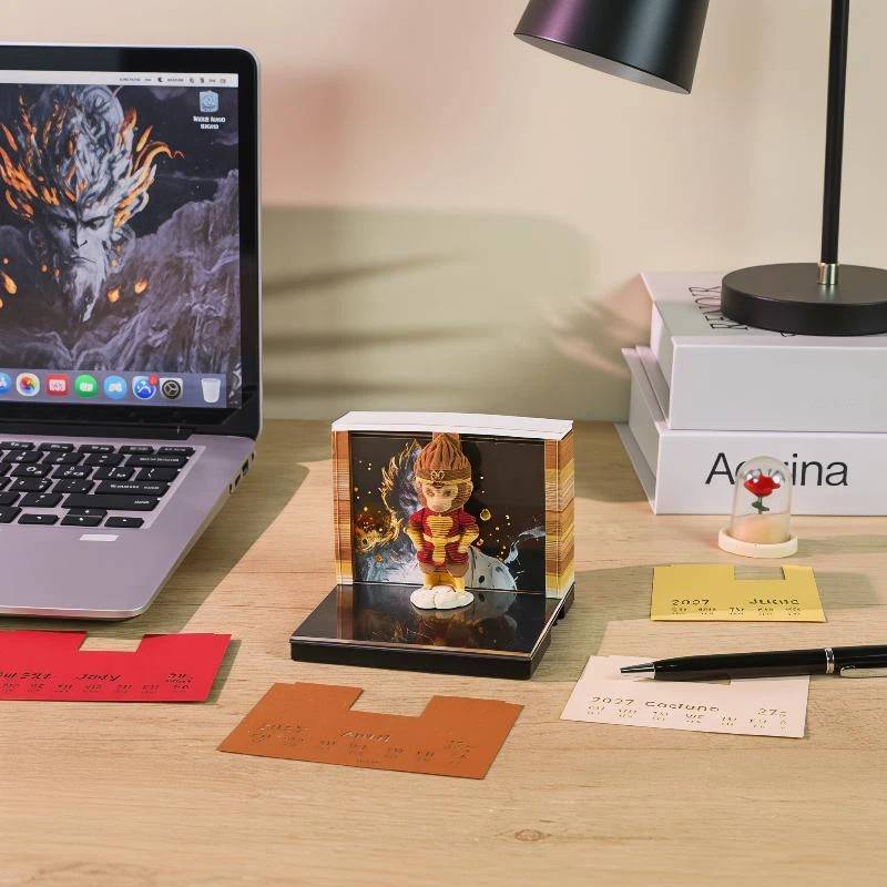[BANY] Calendário De Mesa 2027 Com Luz LED E Efeito 3D Removível Para Estética Aprimorada Do Espaço De Trabalho , Bom