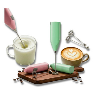 Kit 2 Mixer Inox Turbo Power Portátil Misturador Elétrico Verde/rosa 1.5v