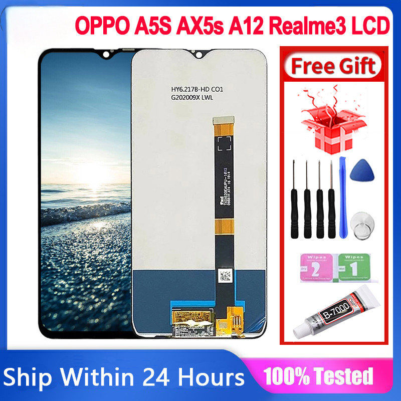 6.2 " LCD Original Com Moldura Para OPPO A5S Ax5s A7 AX7 A7n A11K A12 A12s Realme 3 3i Tela Touch Screen Digitador Assem