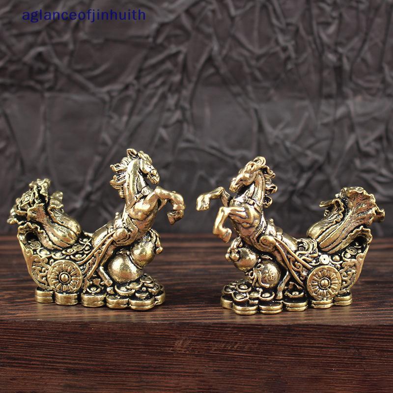 [aglanceofjinhui] Decoração De Mesa De Cavalo De Bronze Sala De Estar Escultura Chá Artesanato De Metal Decorações Para