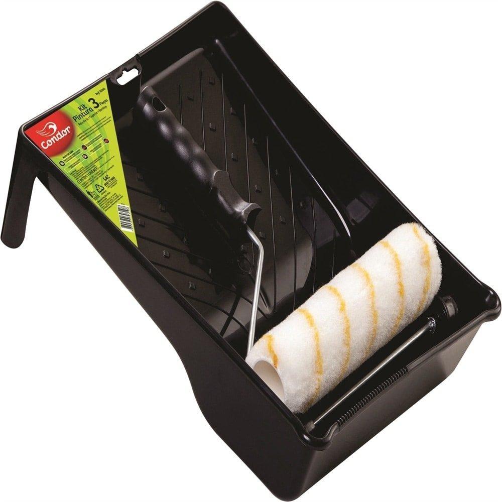Kit Condor Pintura 8096 3 Peças Rolo, Suporte, Bandeja