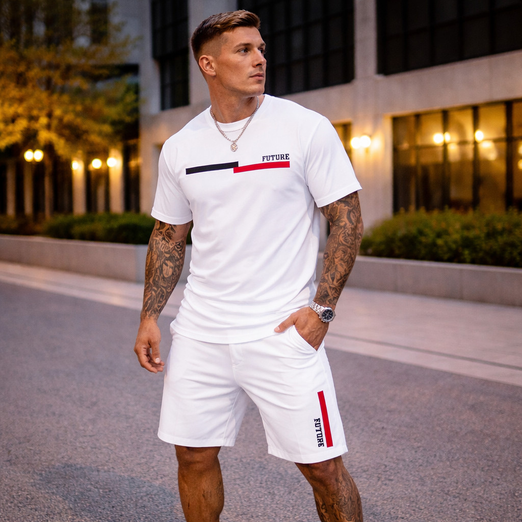 Conjunto masculino camiseta e short Malricinho Tectel camiseta masculina e short masculino Minimalista Linha Premium