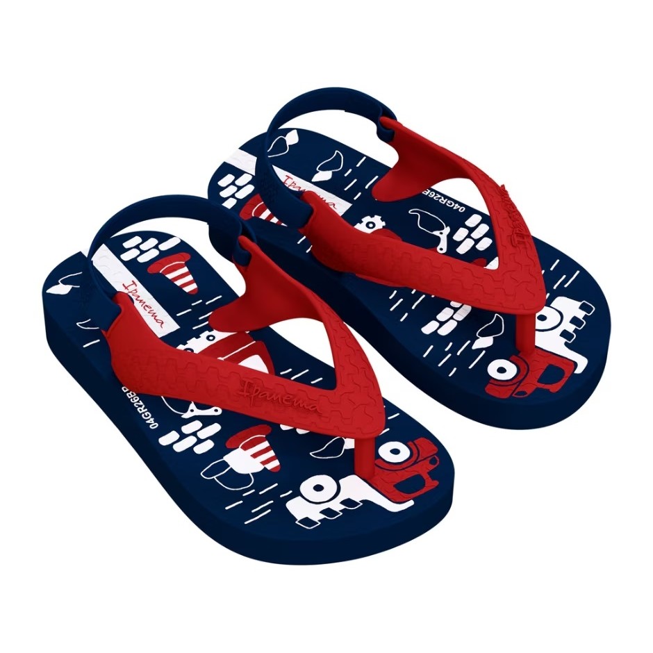 CHINELO MENINA IPANEMA BABY C/ ELÁSTICO AZUL/VERMELHO 27011
