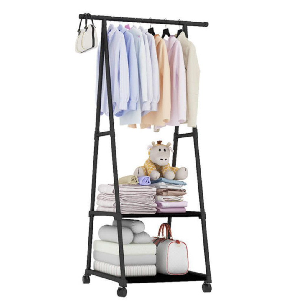 Arara Multiuso para Roupas com Sapateira e Prateleiras – 160cm de Altura