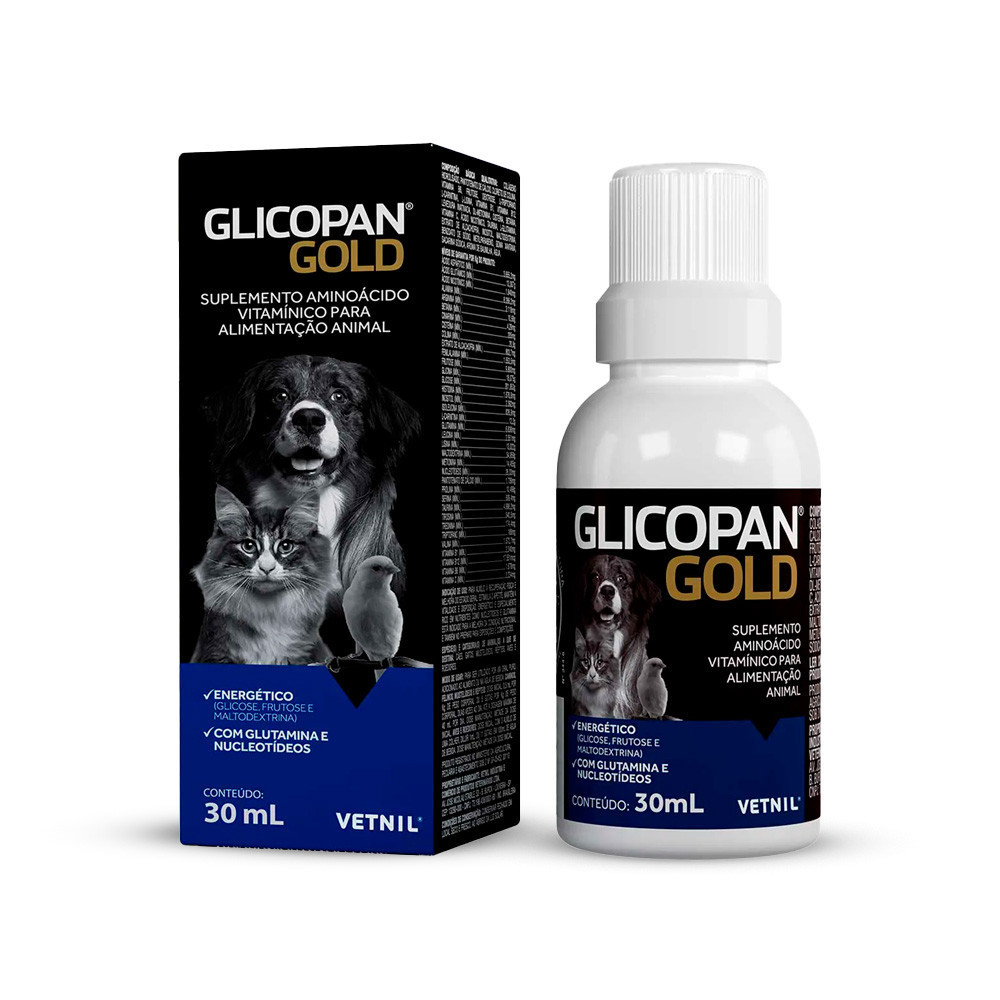 Glicopan Gold Suplemento de Vitaminas para Pets Vetnil - 30ml