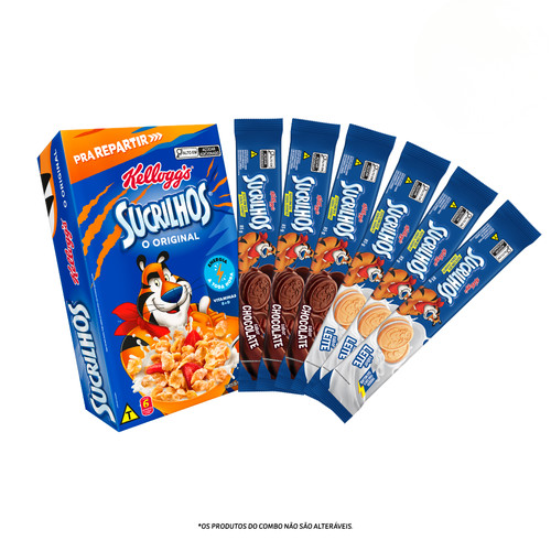 Combo Cereal Original 690g 1 unid + Biscoito Recheado Chocolate e Leite 85g 3 unid Cada
