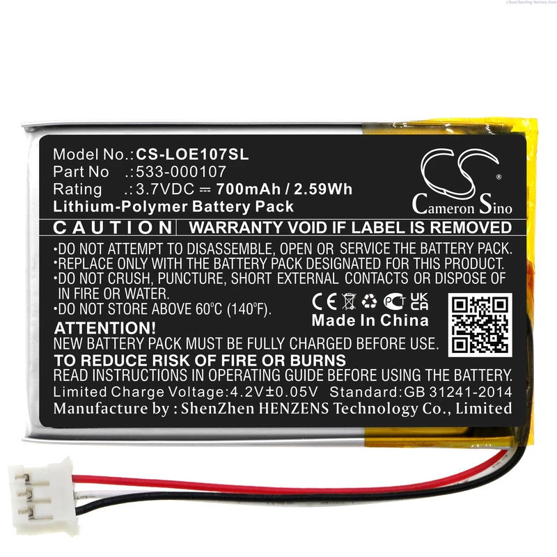 Bateria De Alto-Falante Cameron Sino 3.7V 700mAh 533-000107 Para Logitech Long East , S00149 , S100 + Ferramenta