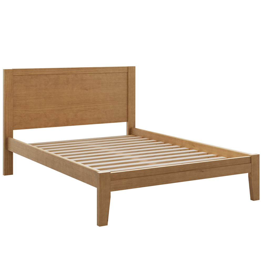 Cama Casal De Madeira Maciça Para Colchão 138x188 Mazzaro F06 Freijó - Lyam Decor