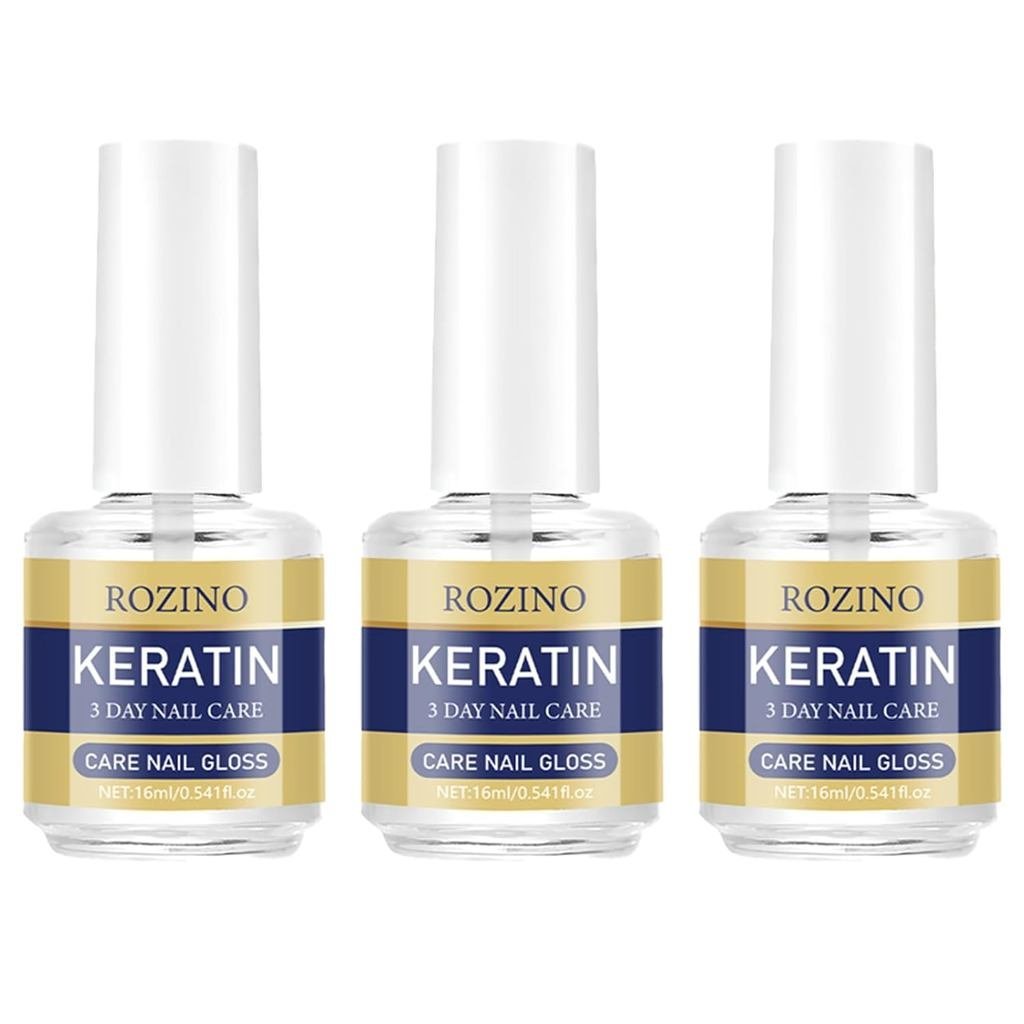 3 Frascos de Óleo para Cuidado das Unhas com Queratina e Óleo Fortalecedor à Base de Plantas para Unhas Secas, Fracas e