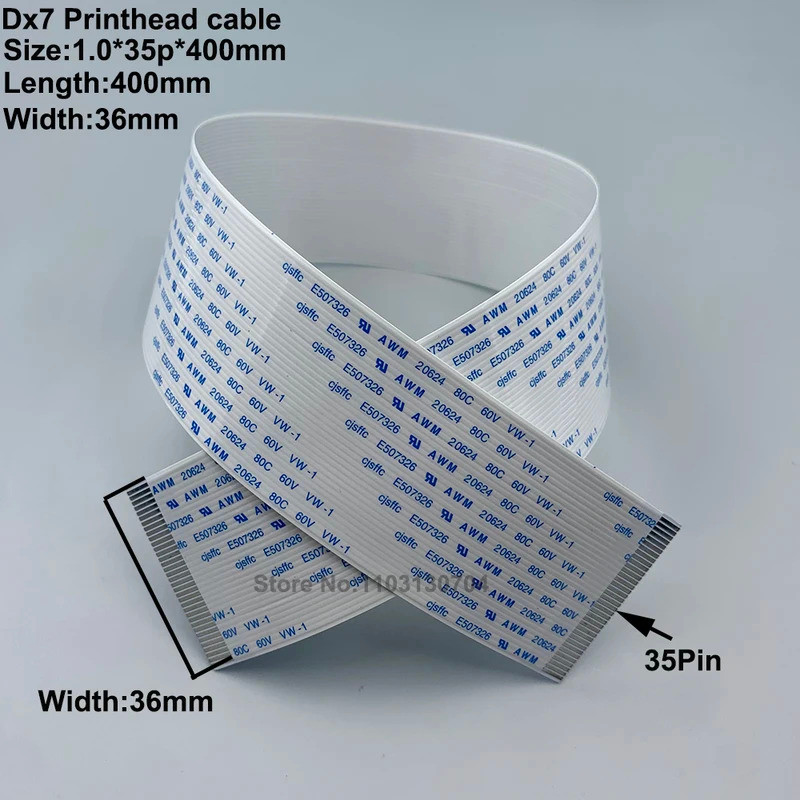 10 Peças de Cabo de Dados para Cabeça de Impressão Epson Dx7, 35 pinos, 35p, 40cm de Comprimento, para Impressora Eco So