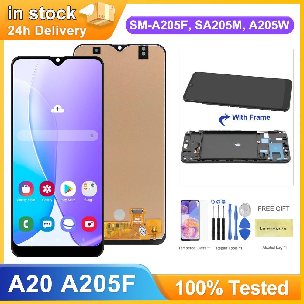 100 % Testado A20 Display Lcd Para Samsung Galaxy A20 A205 A205F/DS Tela De Toque Digitador Assembléia Substituição Da