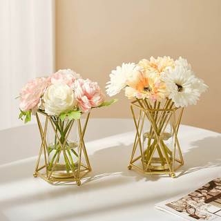 Estilo europeu sala de estar flores secas simulação flores arranjo flor utensílios armários vinho armários TV luz decora