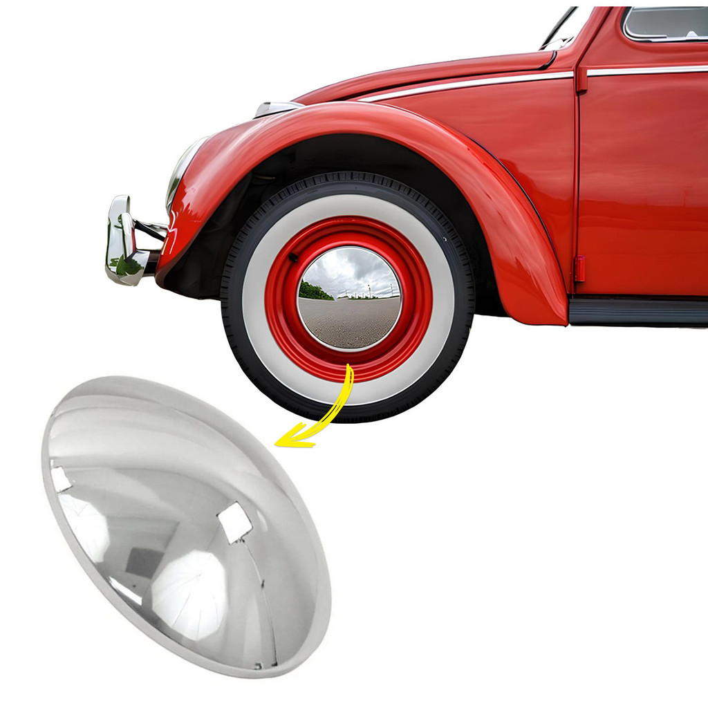 1 Calota Lisa Roda 4 Furos Vw Fusca Kombi E Porsche